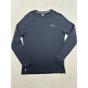Under Armour Mens Crew Waffle Long Sleeve Shirt Size Small / S Black
